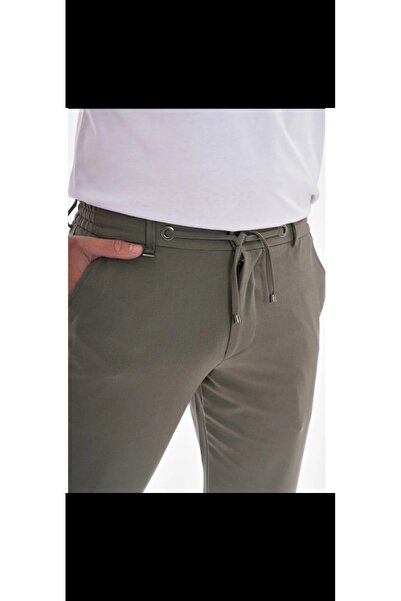 Cinar erkek giyim Men's Half Elastic Linen Pants Summer Wrinkle-Free Fabric Thin