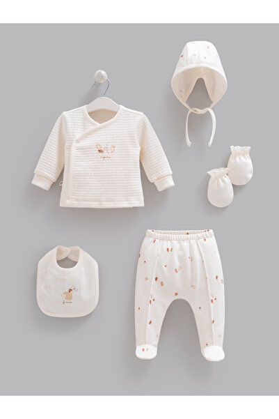 Caramell Tiny Organic 100% Cotton 5-Piece Hospital Discharge Bodysuit Set / E...