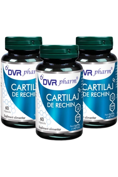 DVR Pharm Pachet Cartilaj Rechin 500mg, (min. 10% calciu min. 4% condroitina)...