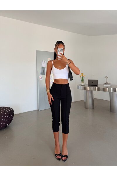 myd Polyviscon Capri Pants - Black