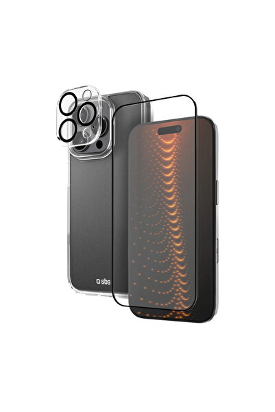 SBS Set de protecție carcasă și sticlă pentru iPhone 16 Pro cu tehnologie D3O