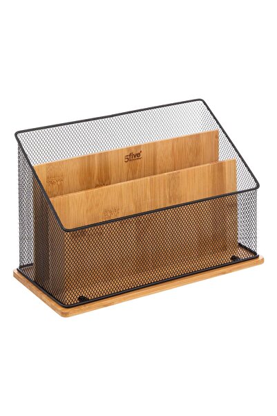 FİVE Organizator de birou - Bambus, Negru - Mayaj