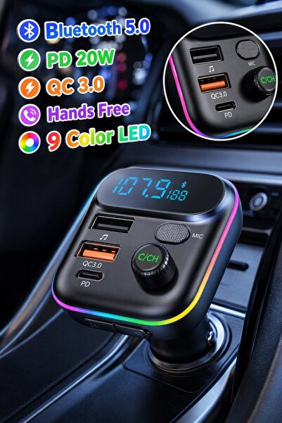 Generic One Piece Bluetooth 5 Car Fm Transmitter Adapter Mp3 Player Pd 20w Qc...