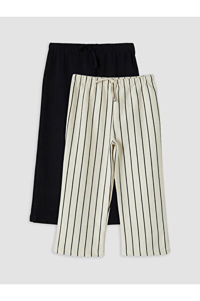 LC Waikiki Ecru Girls' Wide Leg Pants 2-Piece Set