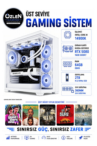 ÖZLEN XXL16 İ9 14900K RTX 5080 16GB 64GB DDR5 RAM 2TB M.2 SSD Üst Seviye Beya...
