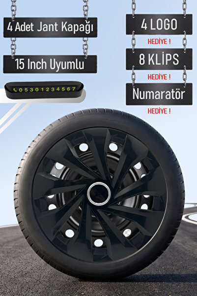 Routicar Ford Jant Kapağı Seti 4 Adet 15" inç Piano Black ( Tourneo Transit C...