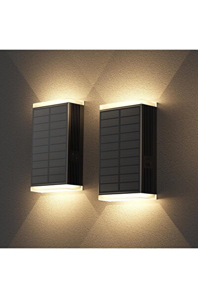 STARSTAR 2-piece solar outdoor courtyard light, home garden wall light, outdo...