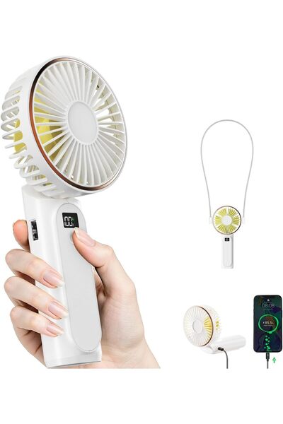 Morvena Picks Ventilator personal portabil, pliabil la 180°, cu 6 viteze, bat...
