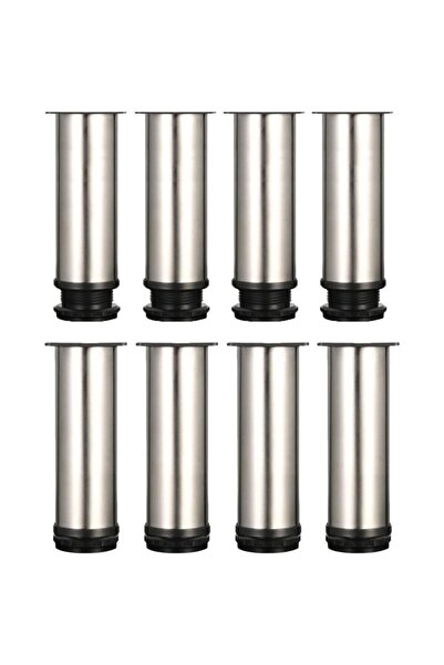 STARSTAR A set of 8 adjustable furniture legs, made of brushed stainless stee...