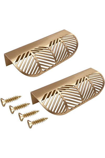 STARSTAR 2-piece leaf-shaped cabinet drawer door brass gold furniture handles...