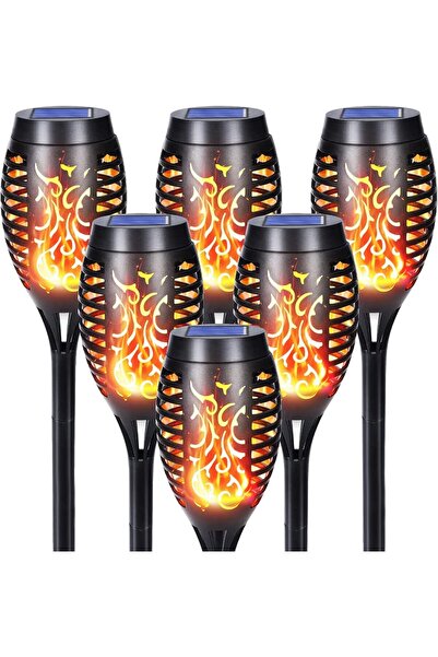 STARSTAR 6-Pack Outdoor Solar Flame Torch Lights (IP65 Waterproof)