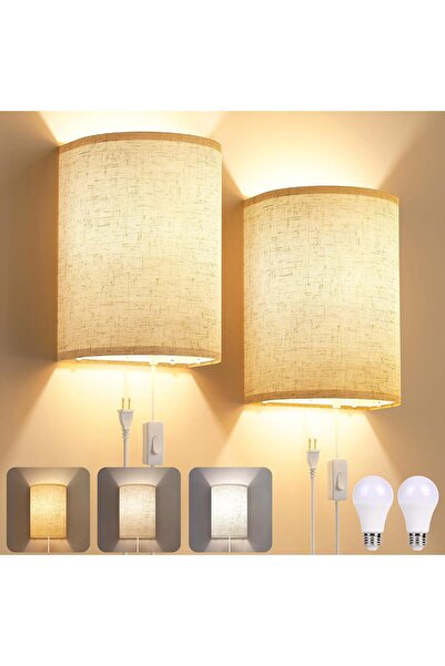 STARSTAR Two Wall Lamp Set with Switch Stepless Color Temperature Adjustment ...