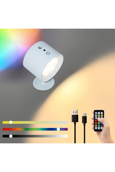 STARSTAR Night Light Magnetic LED Wall Light 3 Colors 7 RGB White Dual Light ...