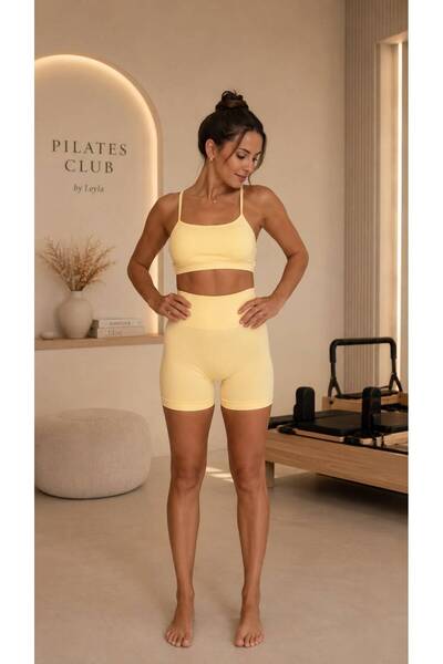 Pilates Club By Leyla Kadın Yüksek Bel Toparlayıcı Arkası Toplamalı Dikişsiz ...