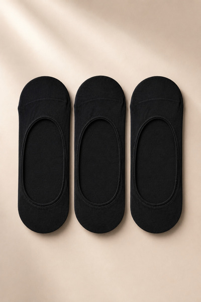 tibo 3 Pairs of Premium Men's Open Ballerina Socks with Seamless Silicone Toe