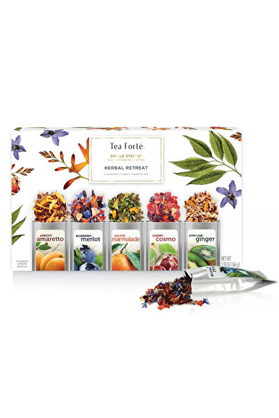 Tea Forte Infuzie de ceai Single Steeps Herbal Retreat – Cutie cu 15 infuzii ...
