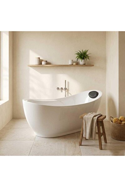 Generic Royal Modern White Bath Tub with Headrest