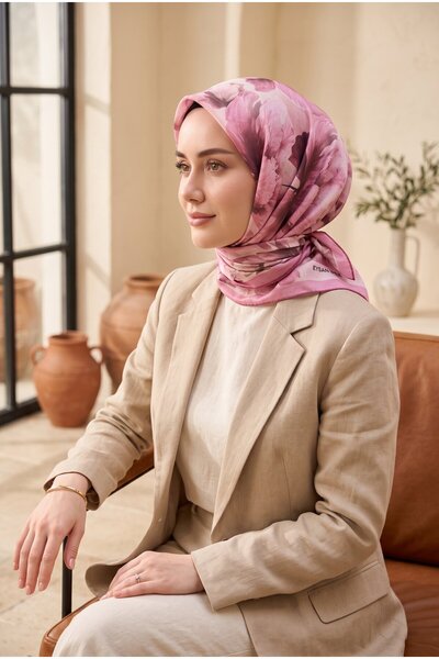 EBRUTESETTÜR Natural Floral Pattern Scarf Series Dried Rose