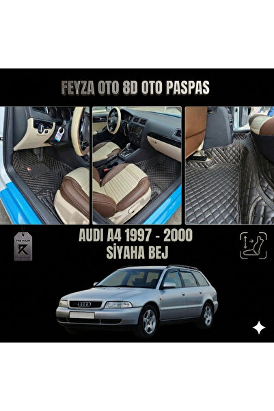 FEYZA OTO Audi A4 1994 - 2000 8D Premium Anti-Slip Base Car-Specific Leather ...