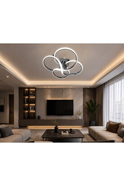 SEBA AYDINLATMA LED AVİZE PLAFONYER SAMYELİ 2Lİ KROM (SALON,MUTFAK,KORİDOR,OT...