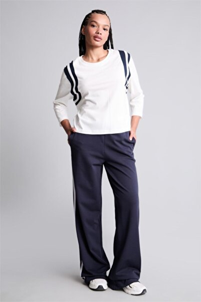 DeFacto Cotton Straight Fit Pocketed Standard Leg Standard Length Navy Blue T...