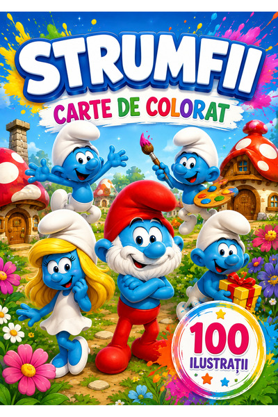 Disney Carte de colorat, 100 de ilustratii Ștrumfii , A4