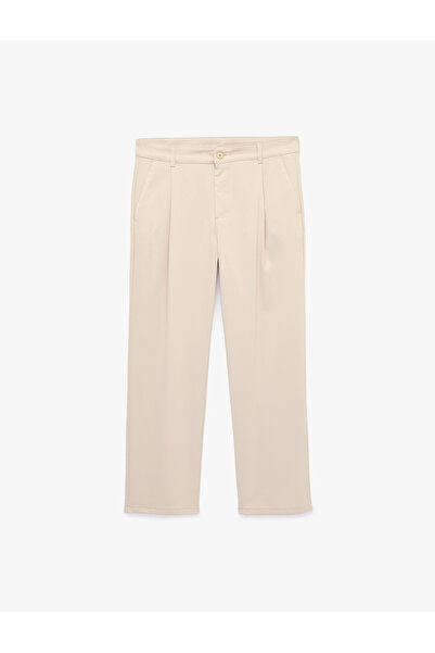 Koton Normal Waist Viscose Blended Fabric Trousers