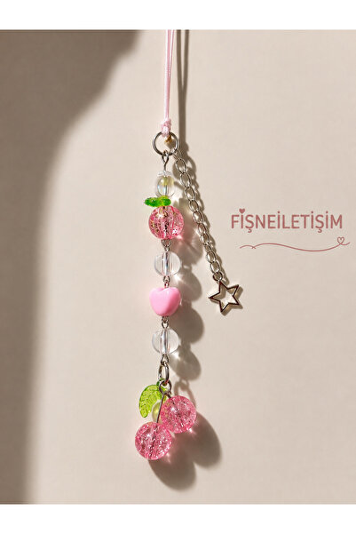 FİŞNEİLETİŞİM PİNTEREST KİRAZ BONCUK TELEFON CHARMI TELEFON İPİ ÇANTA AKSESUARI