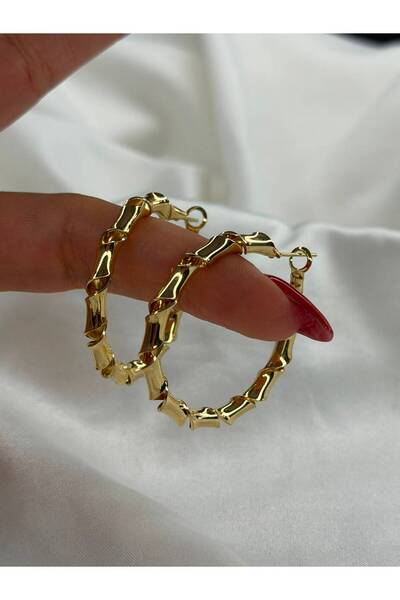 Gold burgu desenli halka küpe