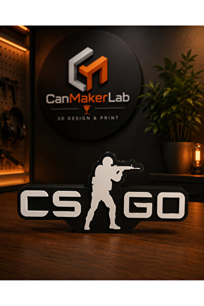 CSGO Yazılı 3D Dekoratif Obje | Gamer Hediyelik | Masaüstü Duvar Süsü | Oyun Aksesuarı