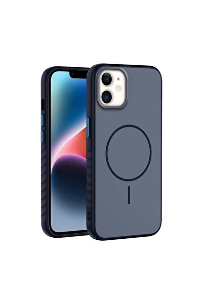 Zebana Apple iPhone 11 Uyumlu Kılıf Mono M-Safe Silikon Kılıf Lacivert