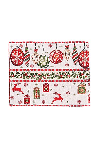 Rao Servet pentru Masa, Model Globulete si Cadouri, Tematica Craciun, 43 X 34...