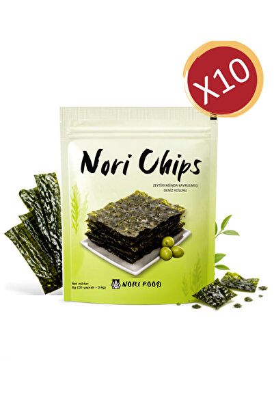Nori Food Zeytinyağında Kavrulmuş Nori Yosun Cipsi (20 Yaprak x 0,4g) 8g 10'l...