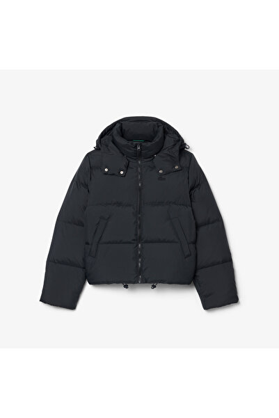 Lacoste Kadın Regular Fit Kapüşonlu Siyah Şişme Mont