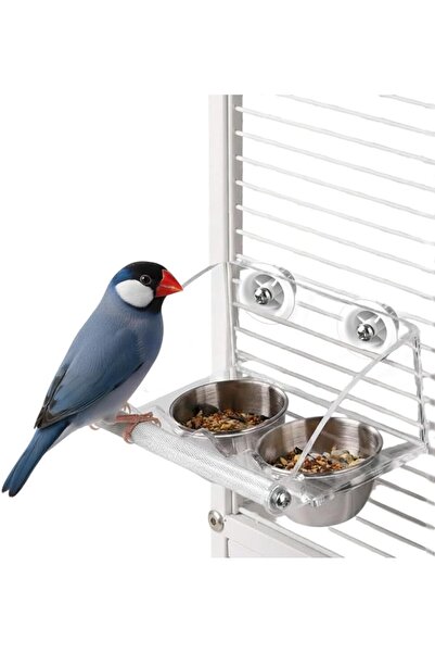 STARSTAR Birdcage feeder, acrylic hanging bird feeder and waterer with non-sl...