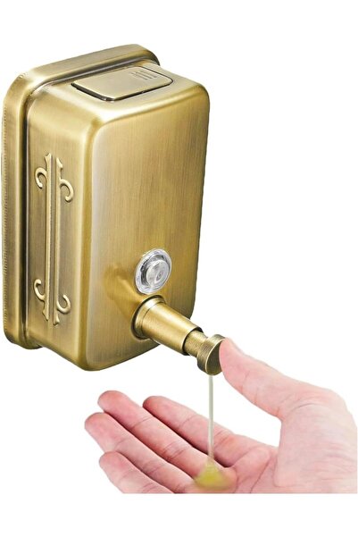 STARSTAR Wall-mounted stainless steel soap dispenser, manual pump, 500ml, lea...