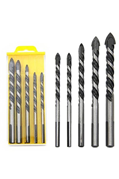 STARSTAR 5-Piece Professional Glass Tile & Concrete Drill Bit Set, Includes W...