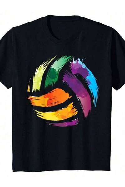 LİNA06 Colorful Volleyball | Cute Colorsplash Ball-Shirt NIEO