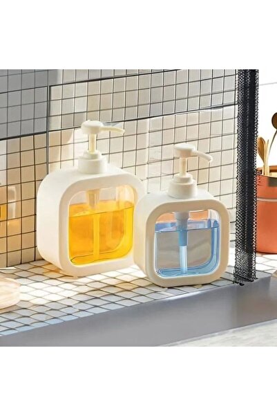 STARSTAR Two-piece soap dispenser set - 500ml refillable liquid detergent bot...
