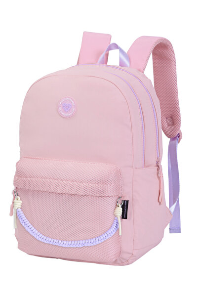Marshmallow Pink Backpack by Miss Lemonade – Stylish School Backpack with Spa...
