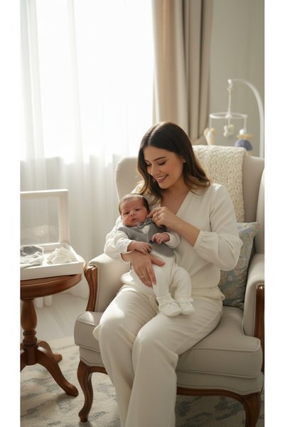 balbeybi Men's Newborn Bow Tie Vest Hospital Release Mevlüt Set with Hat Cotton Black & Gray Color Options