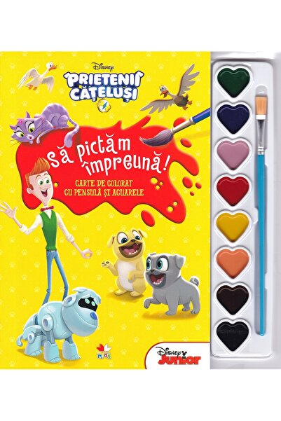 Litera Disney. Prietenii catelusi. Sa pictam impreuna! Carte de colorat cu pe...