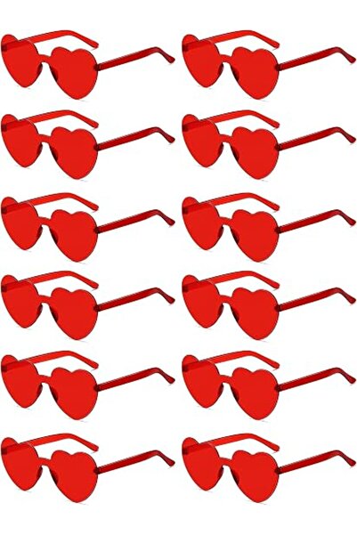 STARSTAR 12 pairs of unisex heart-shaped sunglasses, stylish frameless transp...