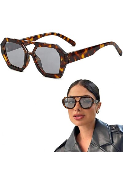 STARSTAR 2-Pack Retro 70s Bridge Sunglasses - Classic Hexagonal Sunglasses fo...