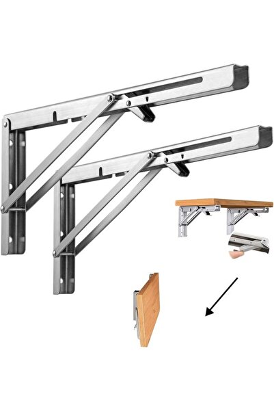 STARSTAR 2pc Heavy Duty 6-Inch Stainless Steel Folding Wall Shelf Brackets (2...