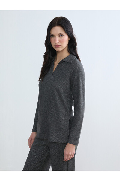 LC Waikiki Polo Neck Ribbed Women's Sweatshirt