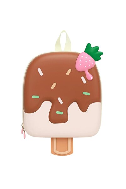 STARSTAR 3D Strawberry Cartoon Ice Cream Backpack for Kids (brown, 24x28x10cm...