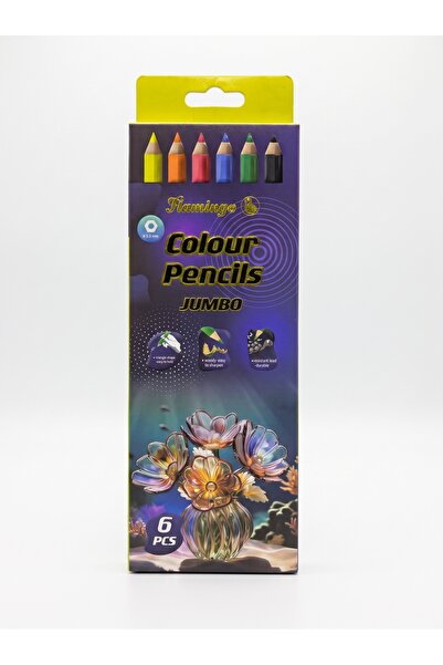 Flamingo Colour Pencils Jumbo | Pack of 6 Pcs