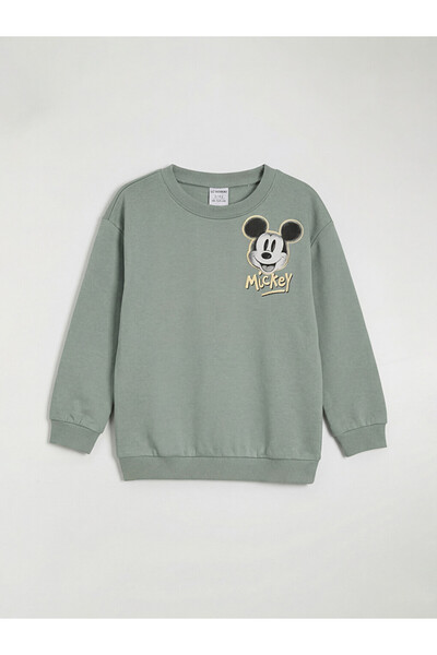 LC Waikiki Mickey Mouse Printed Boys' Thick Sweatshirt