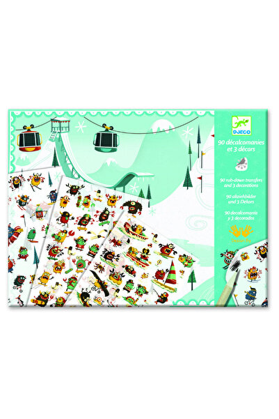 djeco Creative game with stickers Monsters Sports,